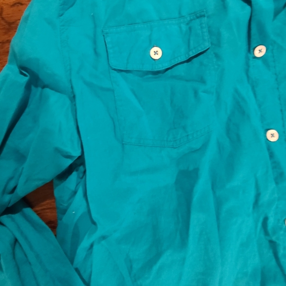Blue medium mandi button up dress shirt - Picture 3 of 4